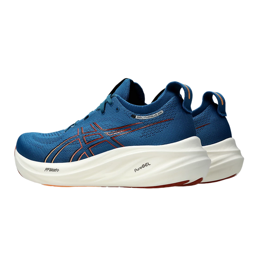 Asics Gel Nimbus 26 1011B794-404 Blu Arancio - Scarpa Running Uomo Ammortizzazione Massima