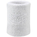 Polsino Tergisudore Elastico Polsiera In Spugna Cotone Tennis/Sport/Gym Bianco