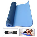Tappetino Pilates Tappeto Yoga Materassino Fitness Gomma Tpe 6mm Bicolore Blu