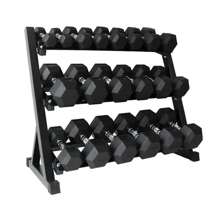 Hb Rastrelliera 3 Livelli Supporto Rack Porta Manubri Pesi Palestra Espositore