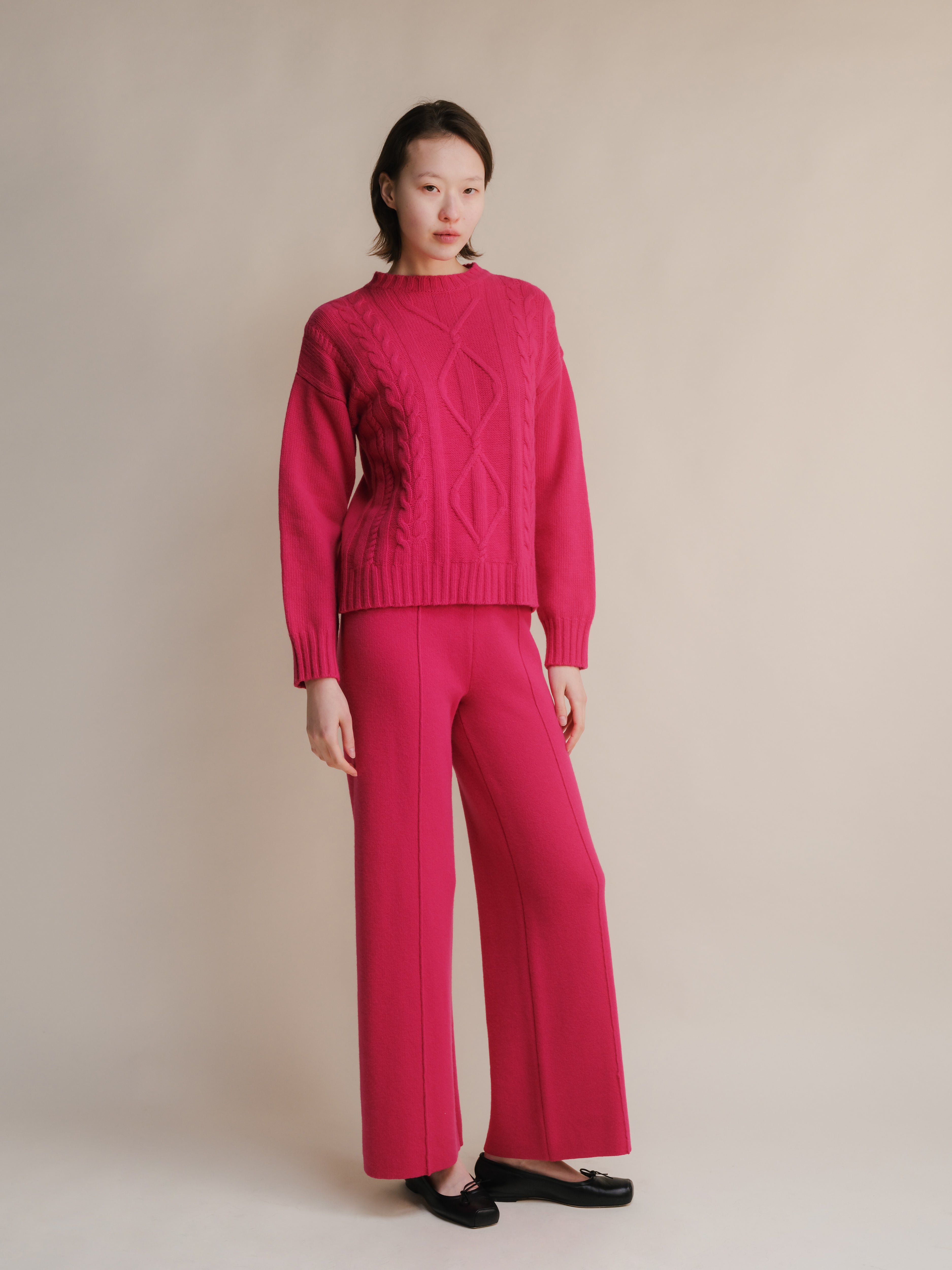 Cashmere Mix Cable Knit Sweater