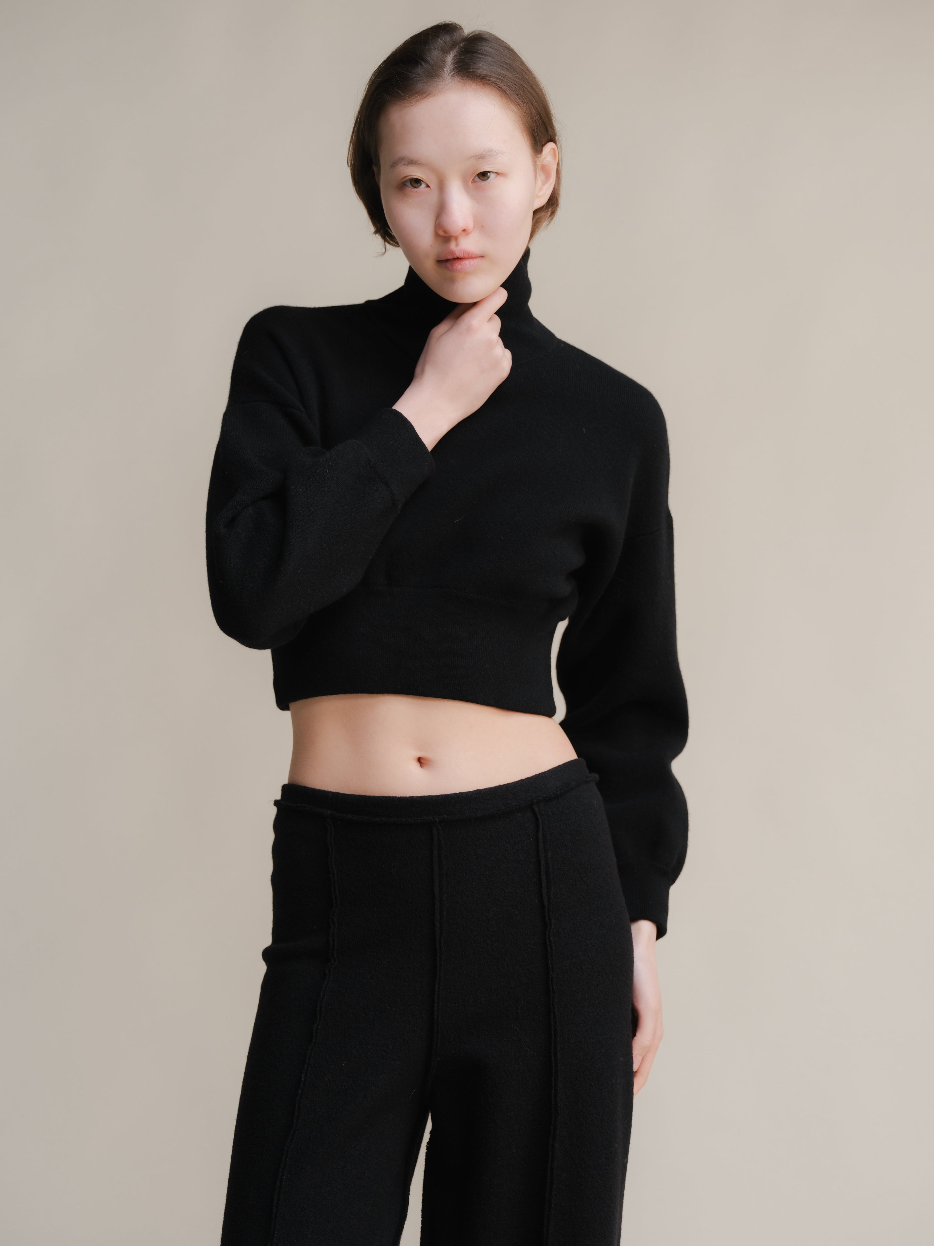 Superfine Lambswool Cropped Polo