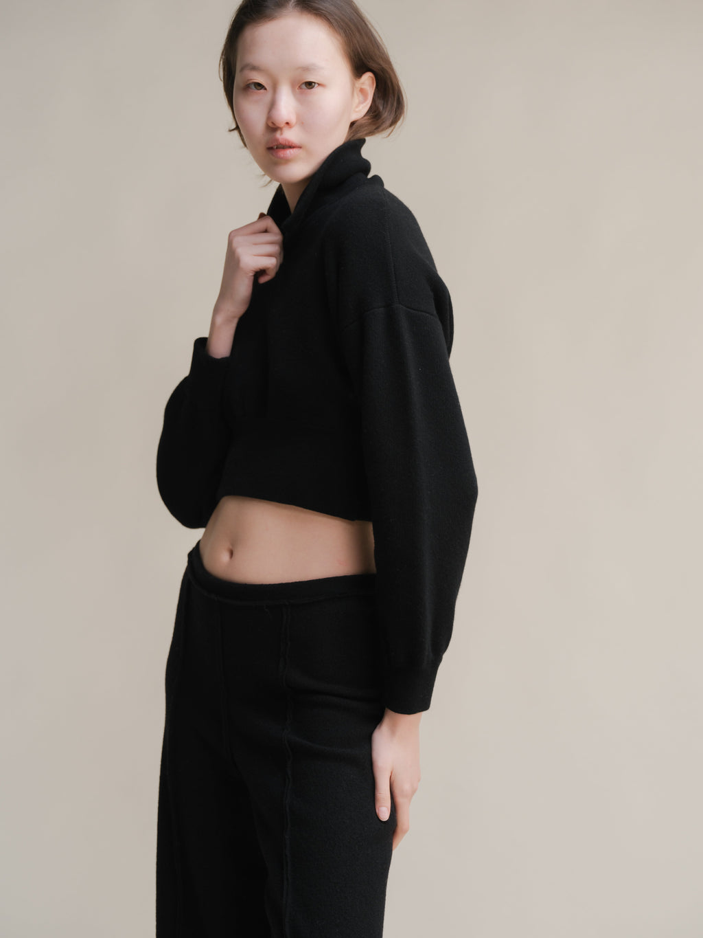 Superfine Lambswool Cropped Polo