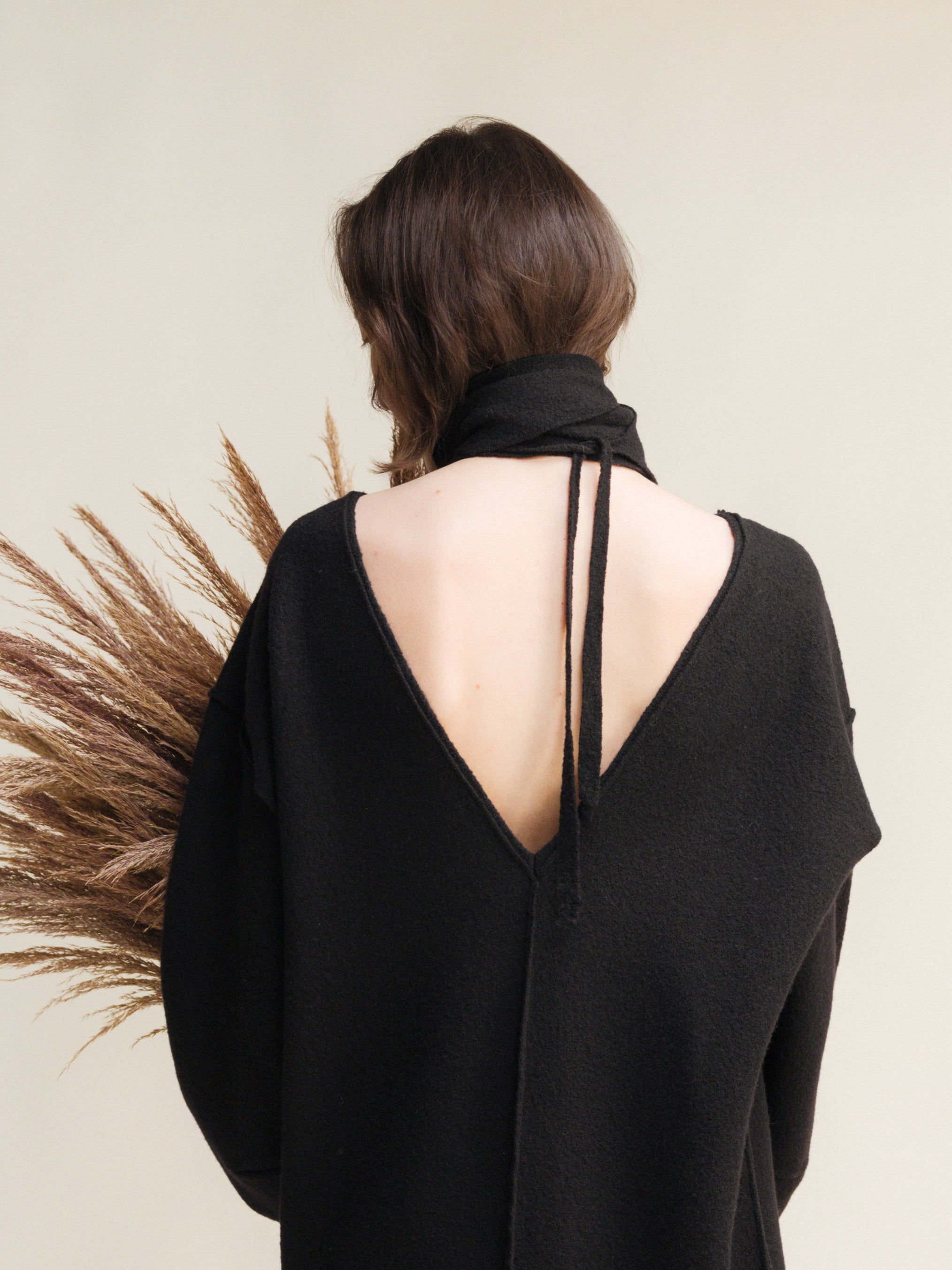 Boiled Wool Jabot