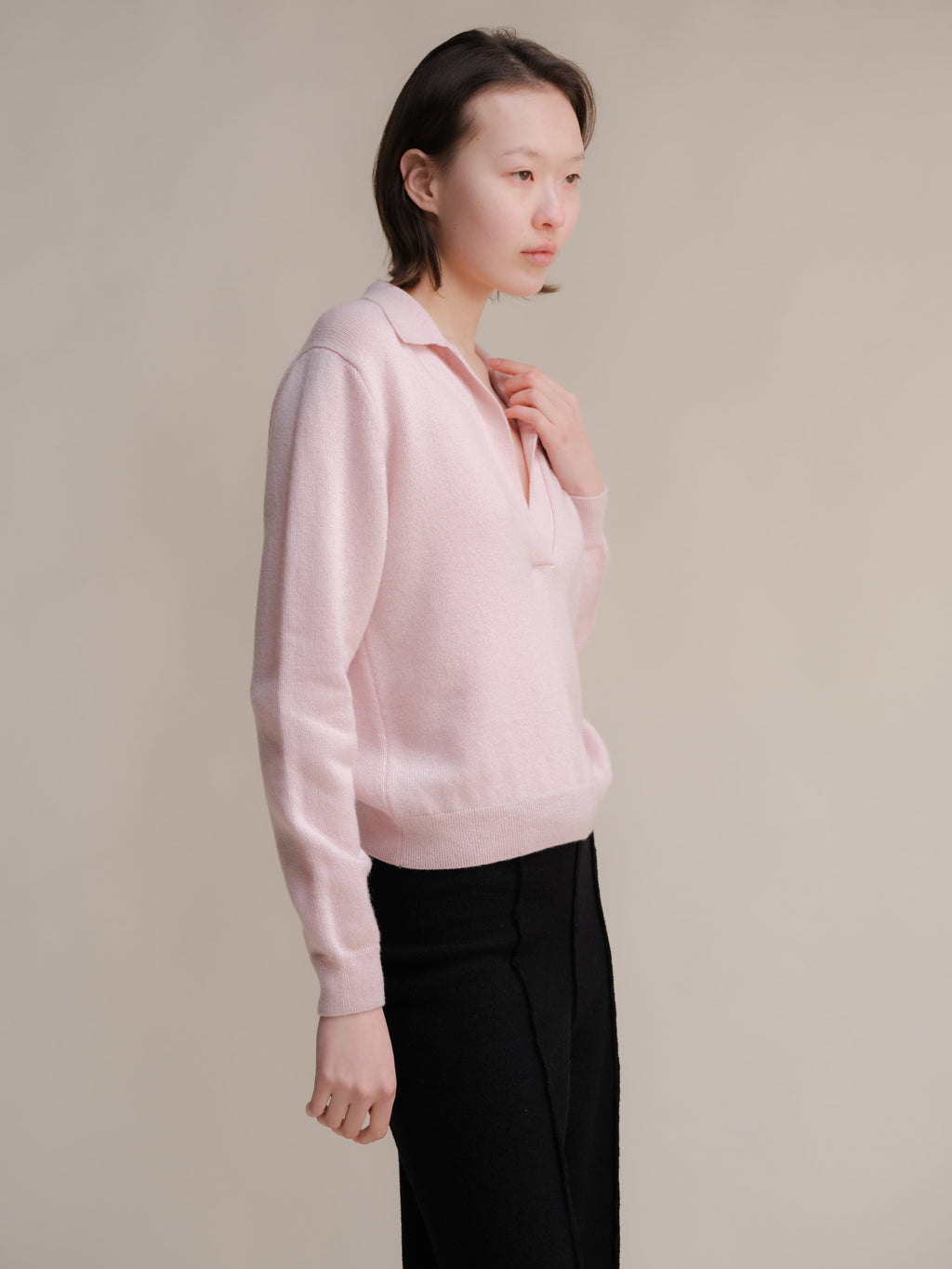Pure Cashmere Polo Sweater