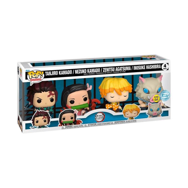 Funko Pop ! Demon Slayer (4 Pack) Tanjiro/Nezuko/Zenitsu/Inosuke Special Gitd