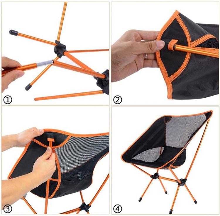 Sedia Pieghevole Campeggio + Borsa Portatile Spiaggia Pesca Caccia Esterno Rossa