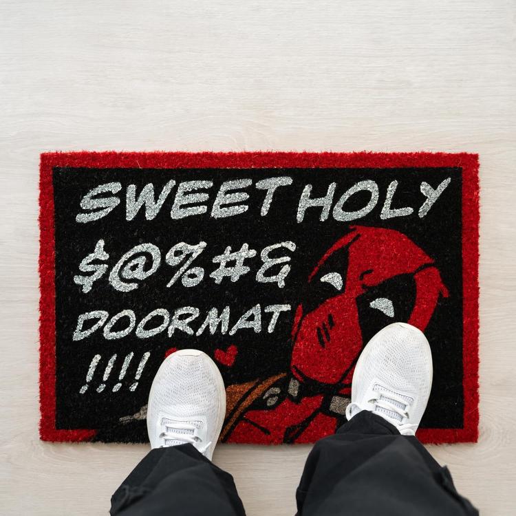 Marvel Zerbino Deadpool Nero Tappeto Cameretta Bagno Antiscivolo 40X60Cm