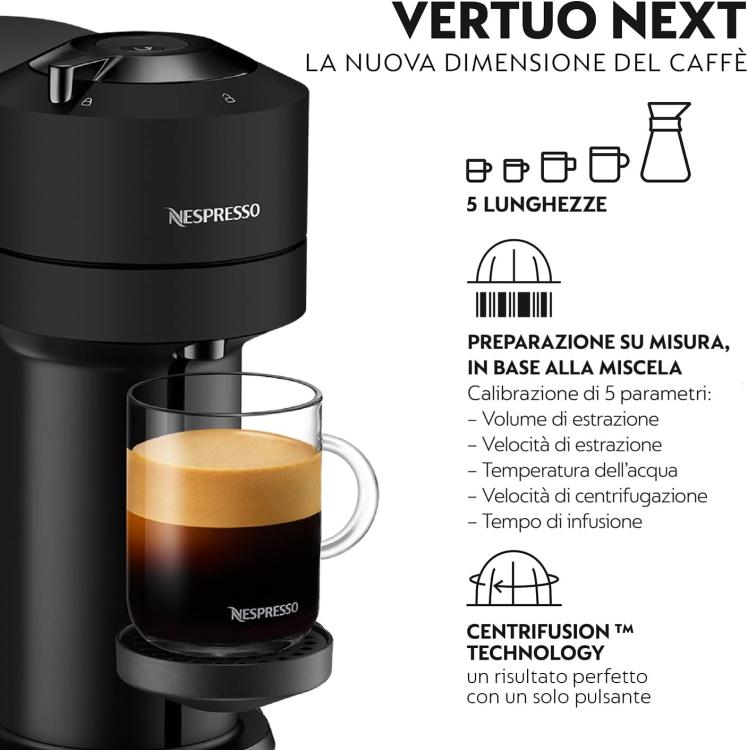 DELONGHI MACCHINA DEL CAFFÈ NESPRESSO VERTUO NEXT M.D.C. XN910N10 NERO