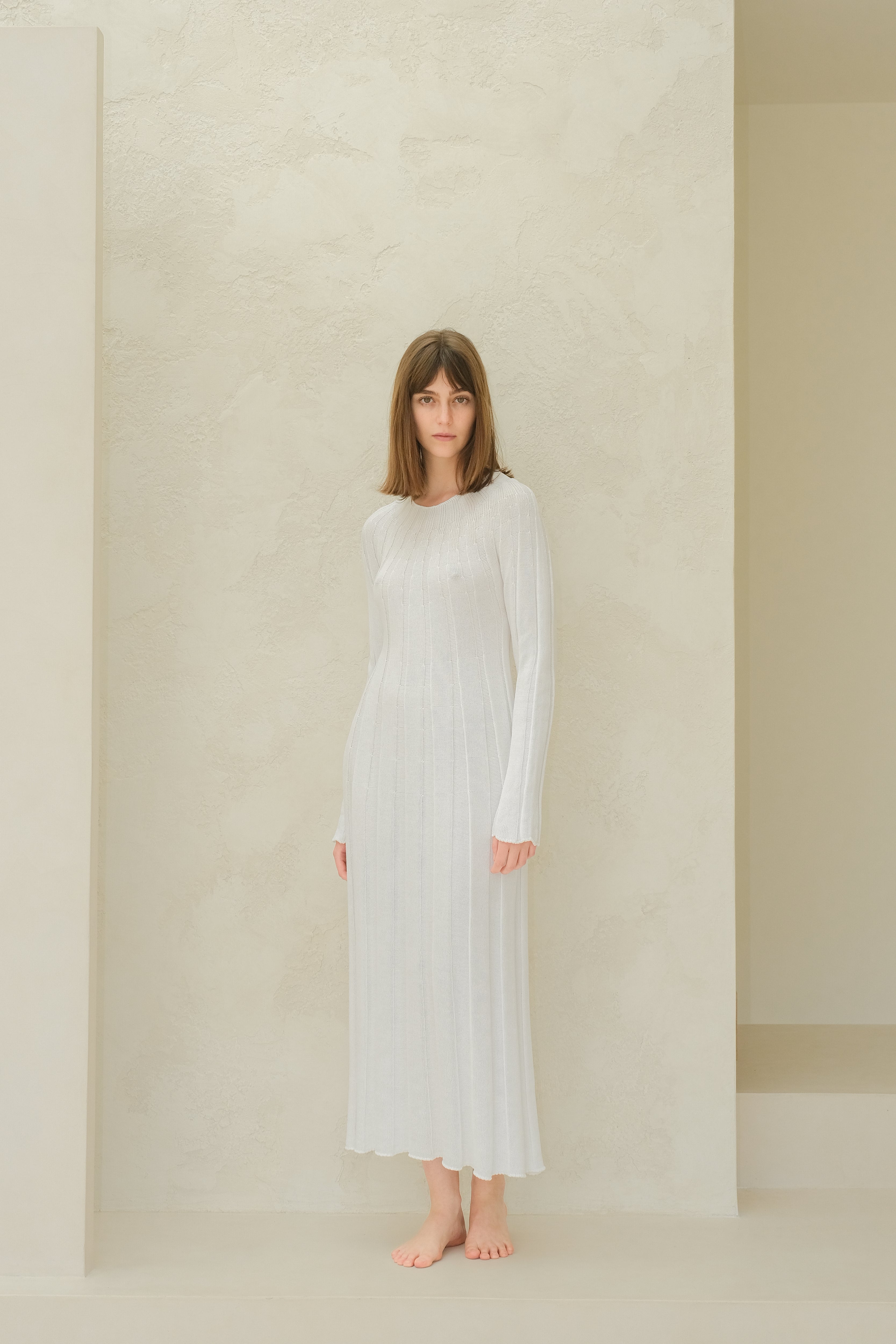 Fine Cotton Maxi Dress (3D-Knit)