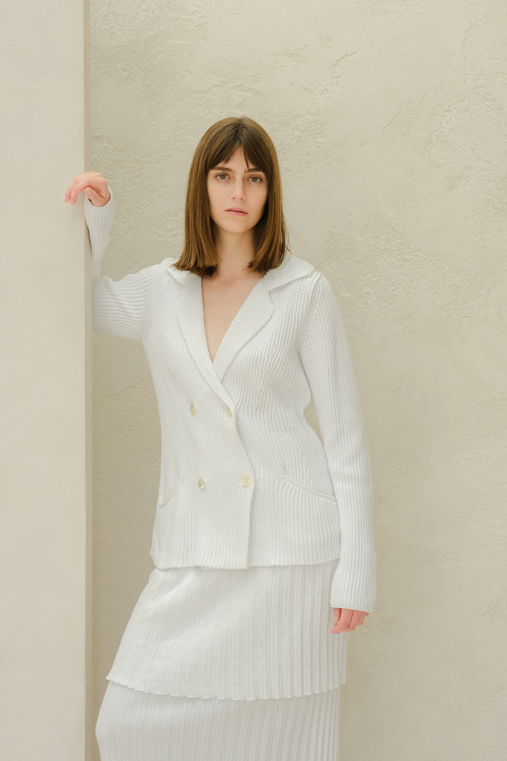 Fine Cotton Double Breasted Jacket
