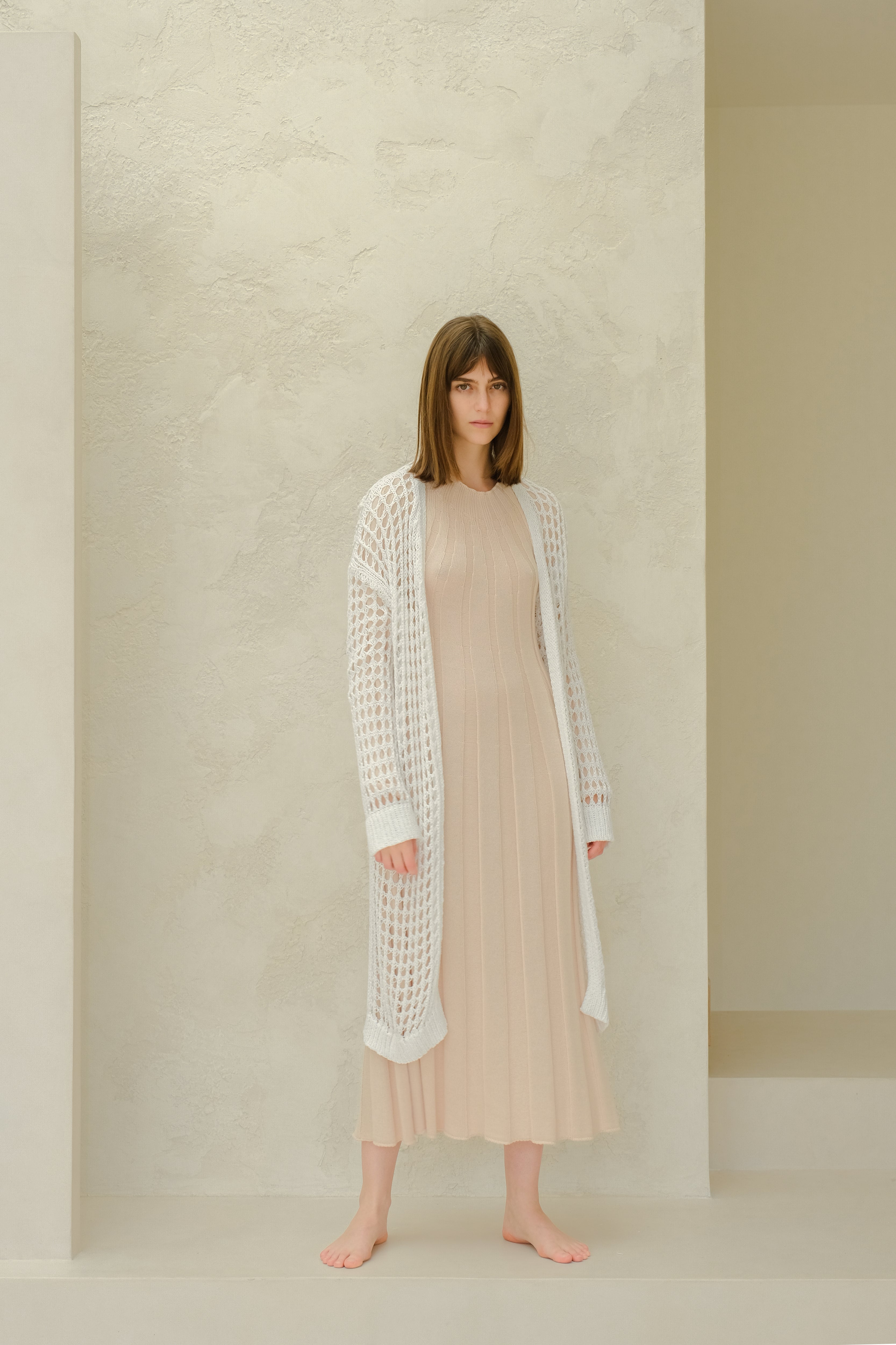 Fine Cotton Crochet Maxi Cardigan