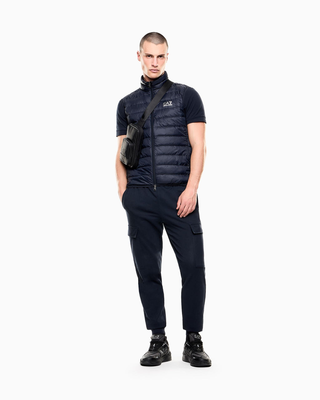 EA7 Emporio Armani Gilet Piumino Uomo Blu Packable Core Identity 8NPQ06 PNGPZ