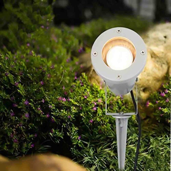 Faretto Giardino Picchetto Parete Esterno Segnapassi Orientabile Led Gu10 Bianco