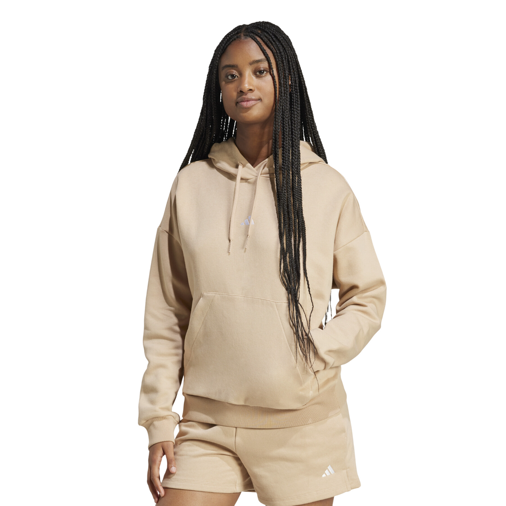 Adidas Felpa da donna cappuccio Essentials Small Logo Feel Cozy JV7310 sabbia