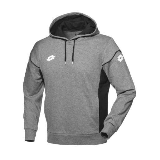 Felpa Lotto Star Evo Hood R9725 Grigio-Nero Uomo