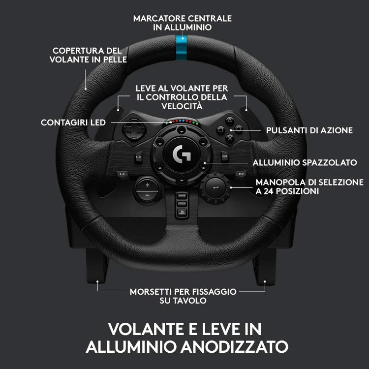 Logitech Volante Pedaliera G923 Trueforce Doppia Frizione Ps4/Pc/Ps5 Playstation
