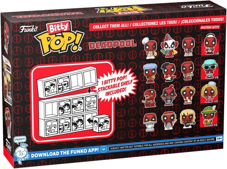 Funko Bitty Pop! Deadpool Dinopool/Deadpool Barista/Roman Senator 4 Pack Mistery
