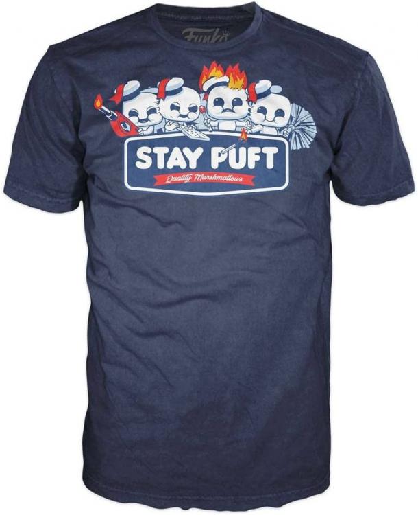 Funko Pop Tees Ghostbusters Unisex T-Shirt+Figure Glows In The Dark Stay Puft M