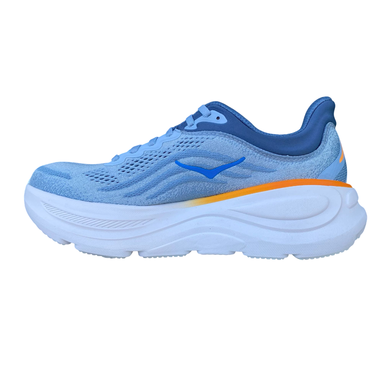 HOKA Bondi 9 1162011-DNP Celeste Grigio Arancio Scarpe Running Uomo