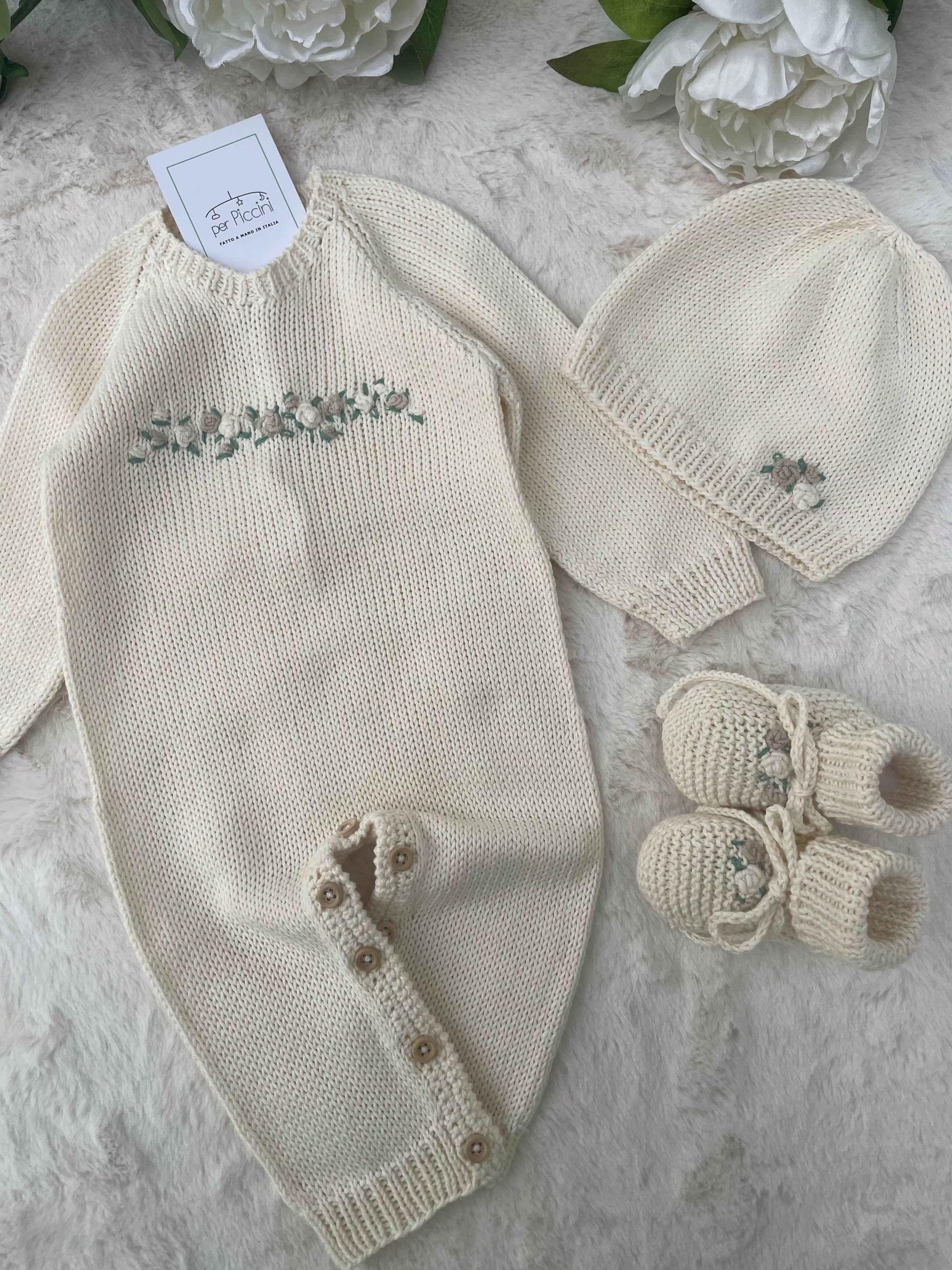 Completino personalizzabile "Roselline" in cotone
