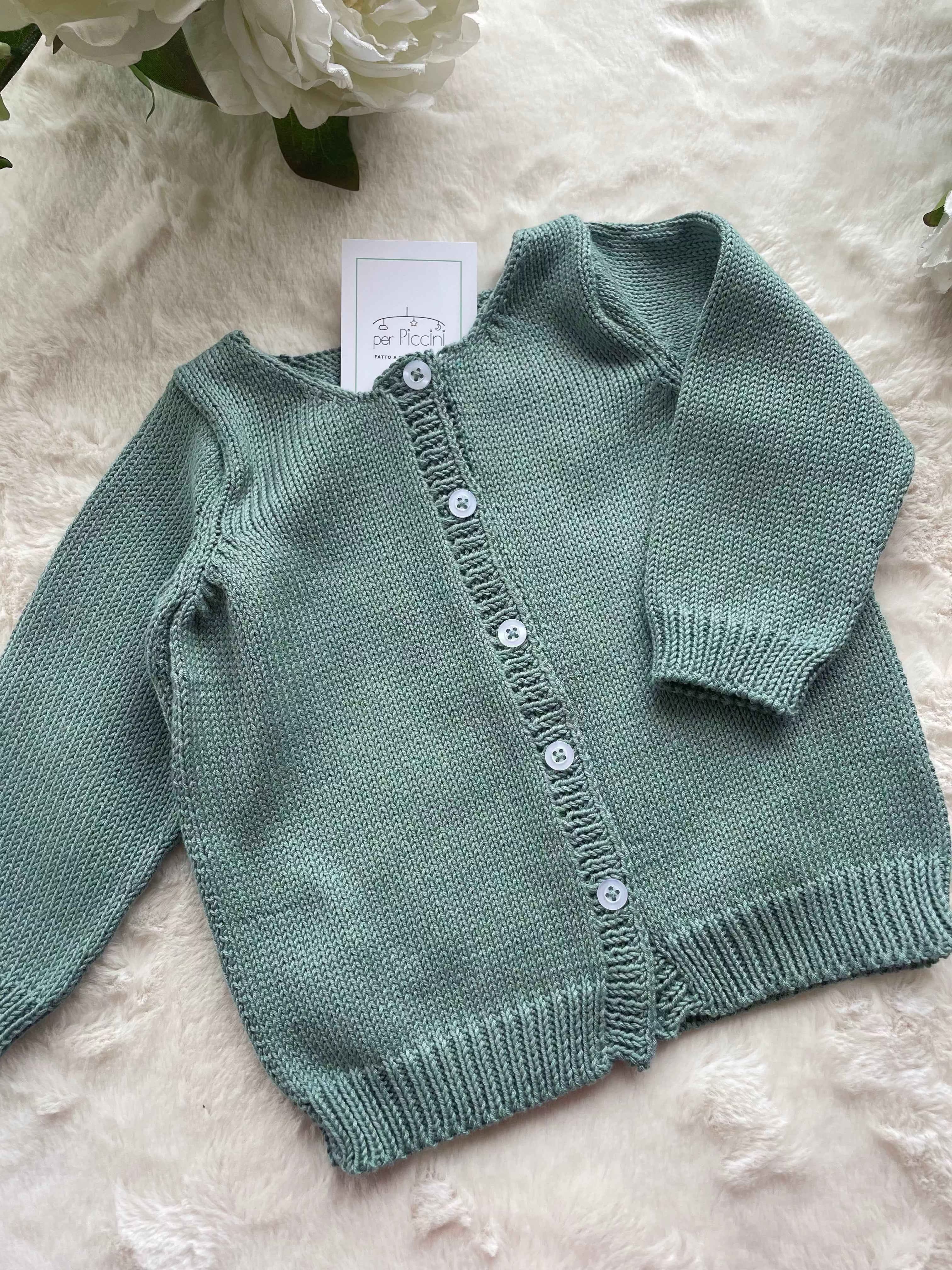 Cardigan bambino classico in cotone con scollo tondo