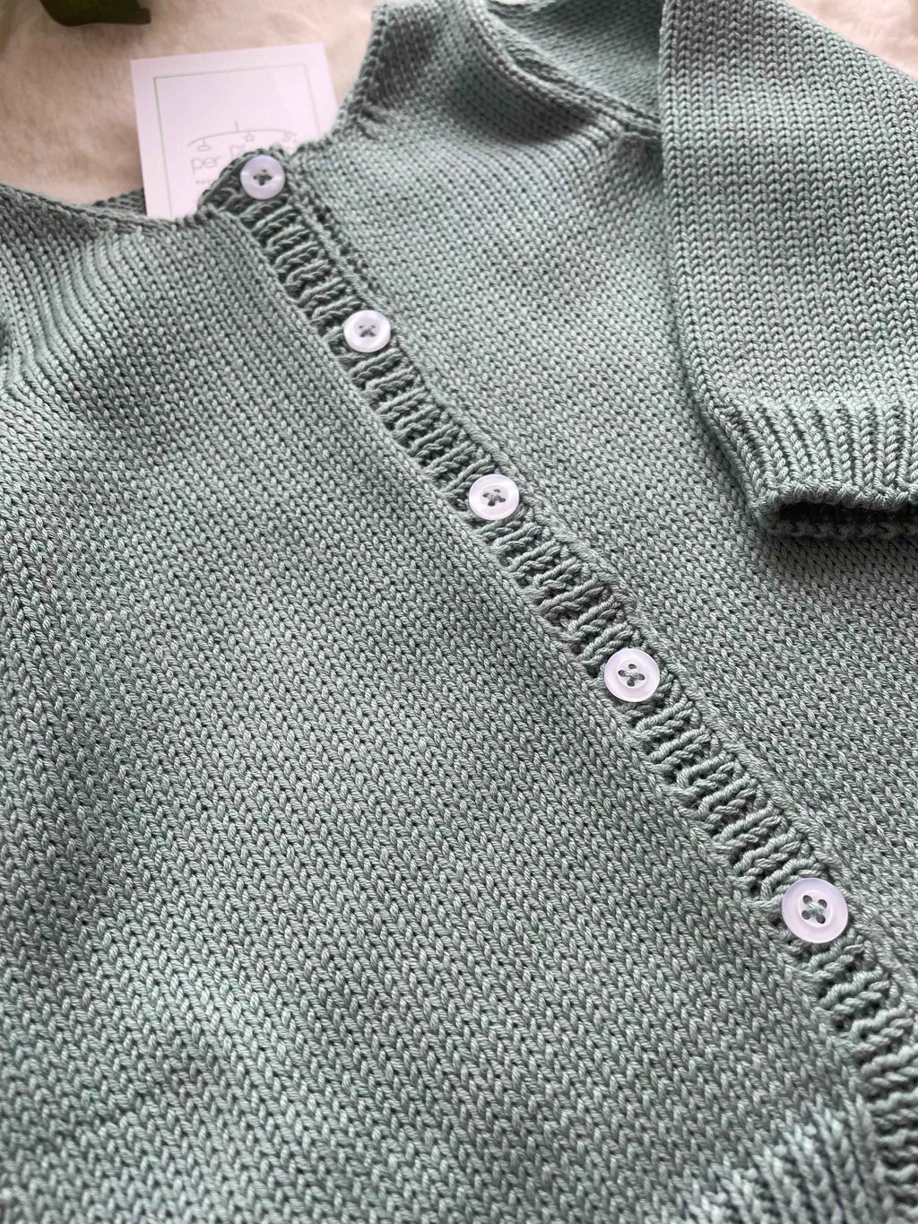 Cardigan bambino classico in cotone con scollo tondo