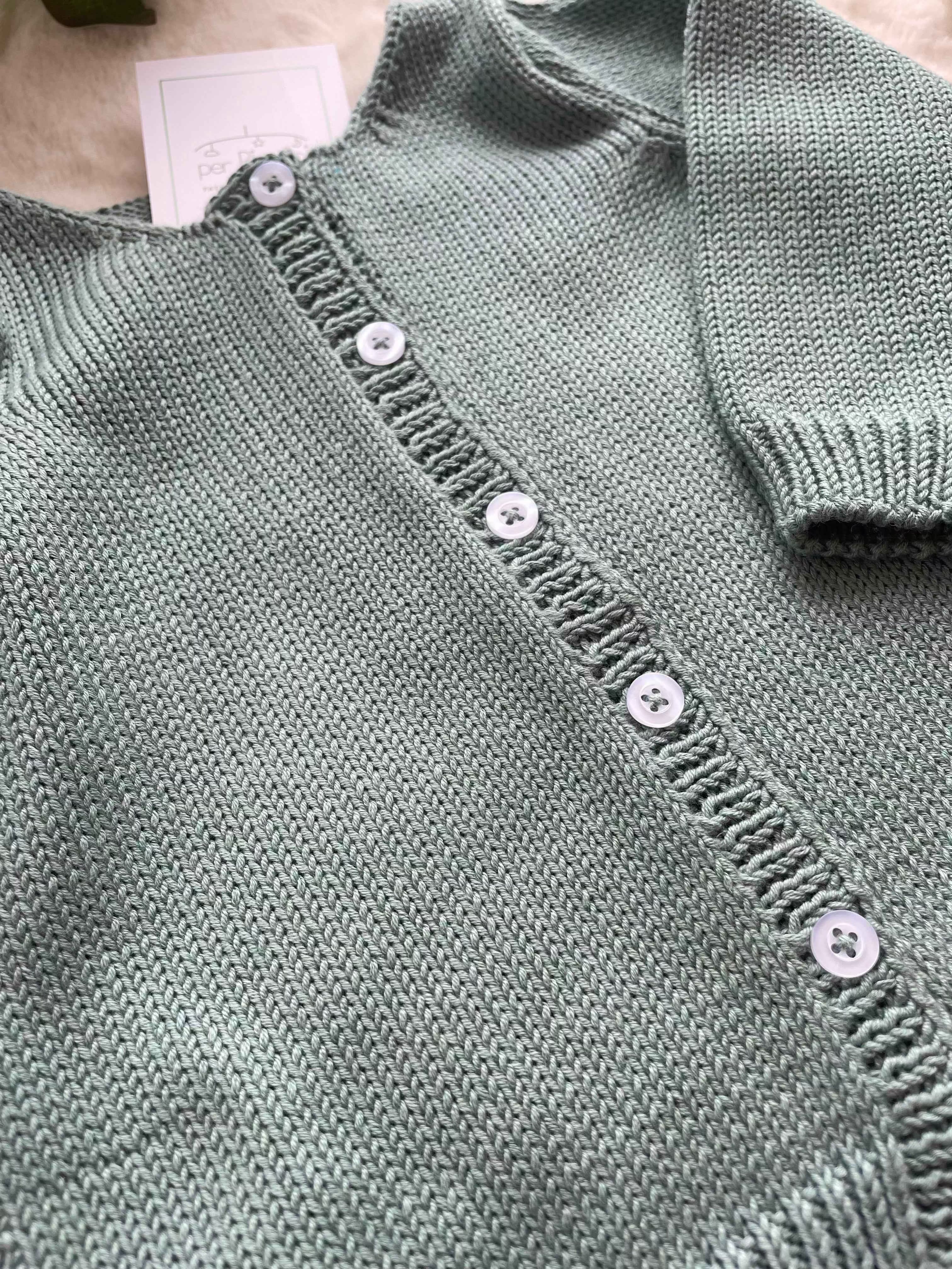 Cardigan bambino classico in cotone con scollo tondo