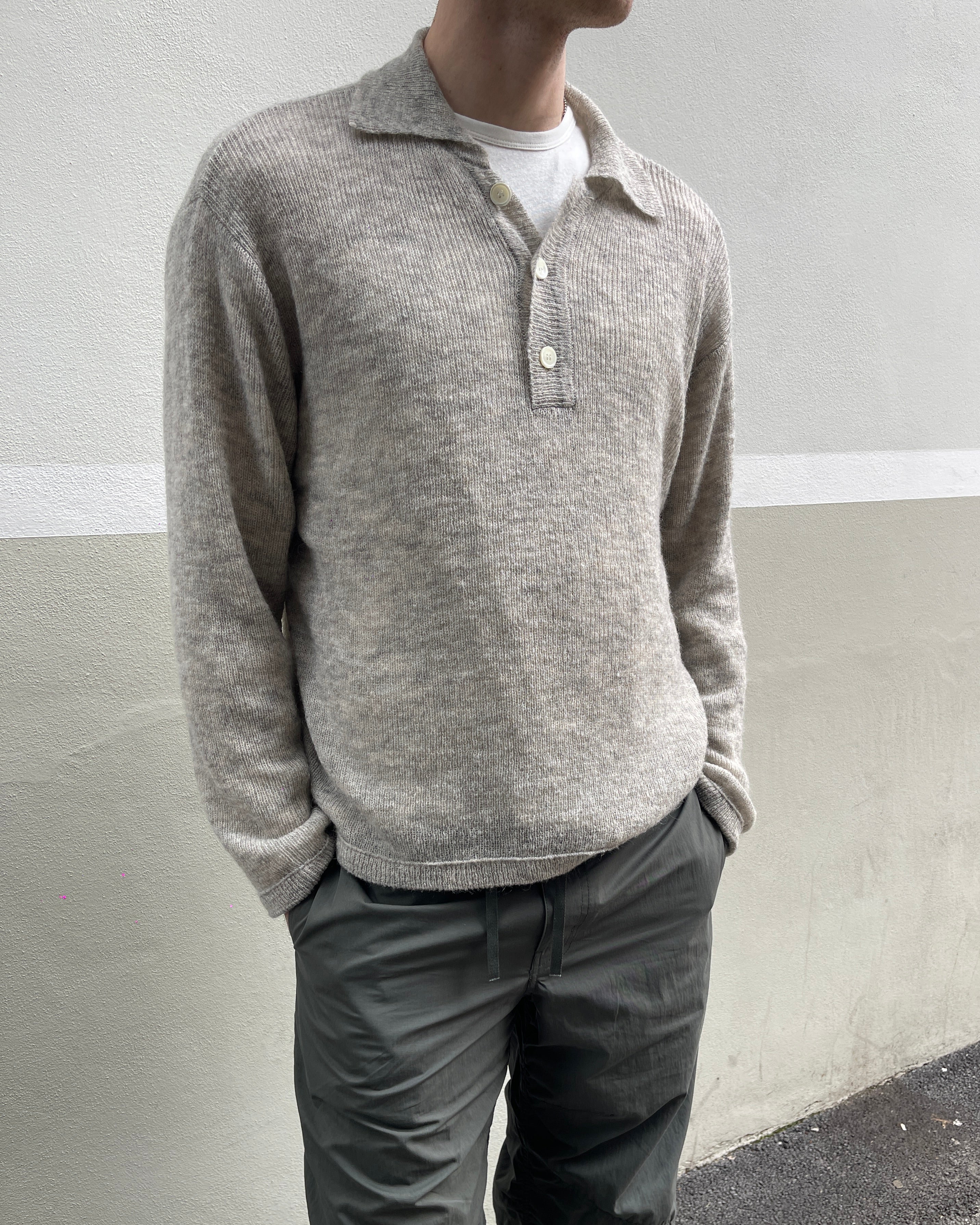 Polo Knitwear Collar Grigia