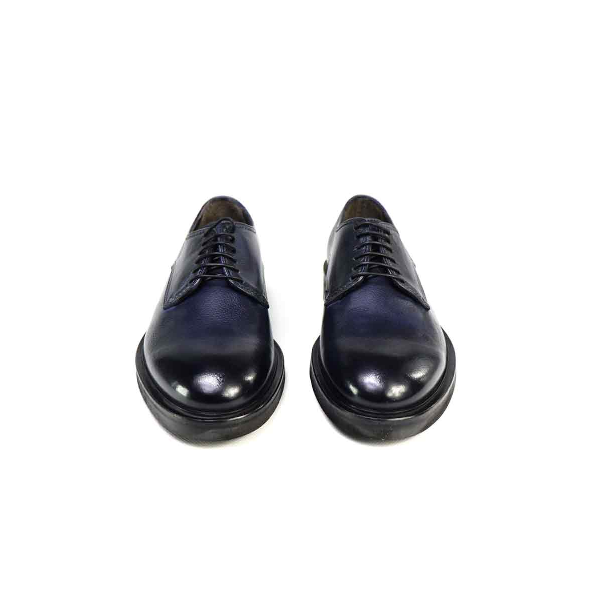 SCARPA CON LACCI GRAINED BLU