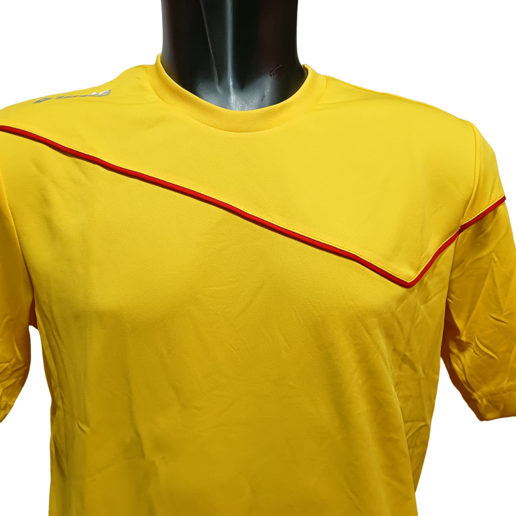 Lotto completo maglietta e pantaloncino da calcio-calcetto da adulto Sigma Q8531 giallo-rosso
