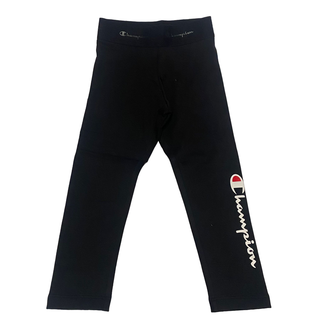 Champion pantalone sportivo da ragazza con logo sulla gamba Leggings American 404769 KK001 nero