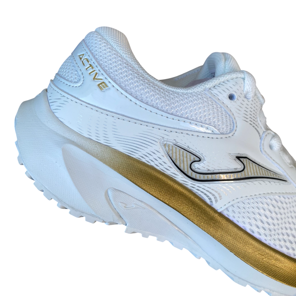 Joma – Scarpa Donna da Corsa RACTLW2502 ACTIVE LADY 2502 Bianco-Oro | Comfort, Ammortizzazione e Stile Moderno