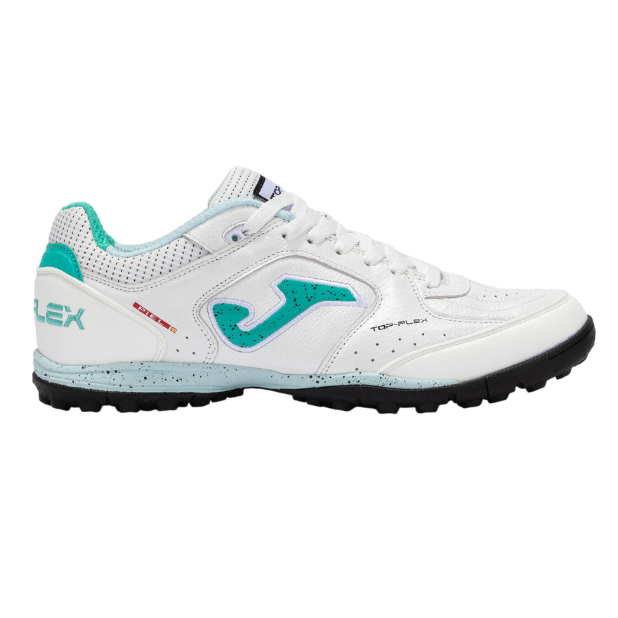Joma – Scarpe Calcio Top Flex 25 Turf Bianco Turchese TOPW2502TF | Prestazioni Turf, Comfort e Flessibilità