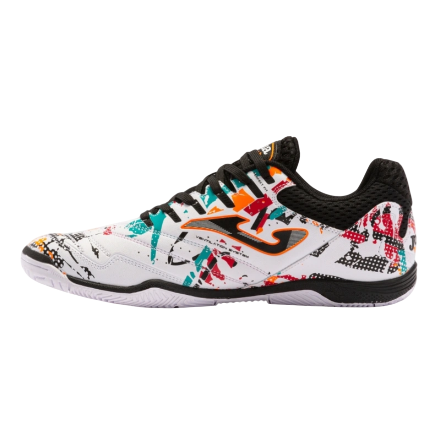 Joma scarpa da calcetto indoor da uomo Maxima 2332 bianco-arancio-rosso