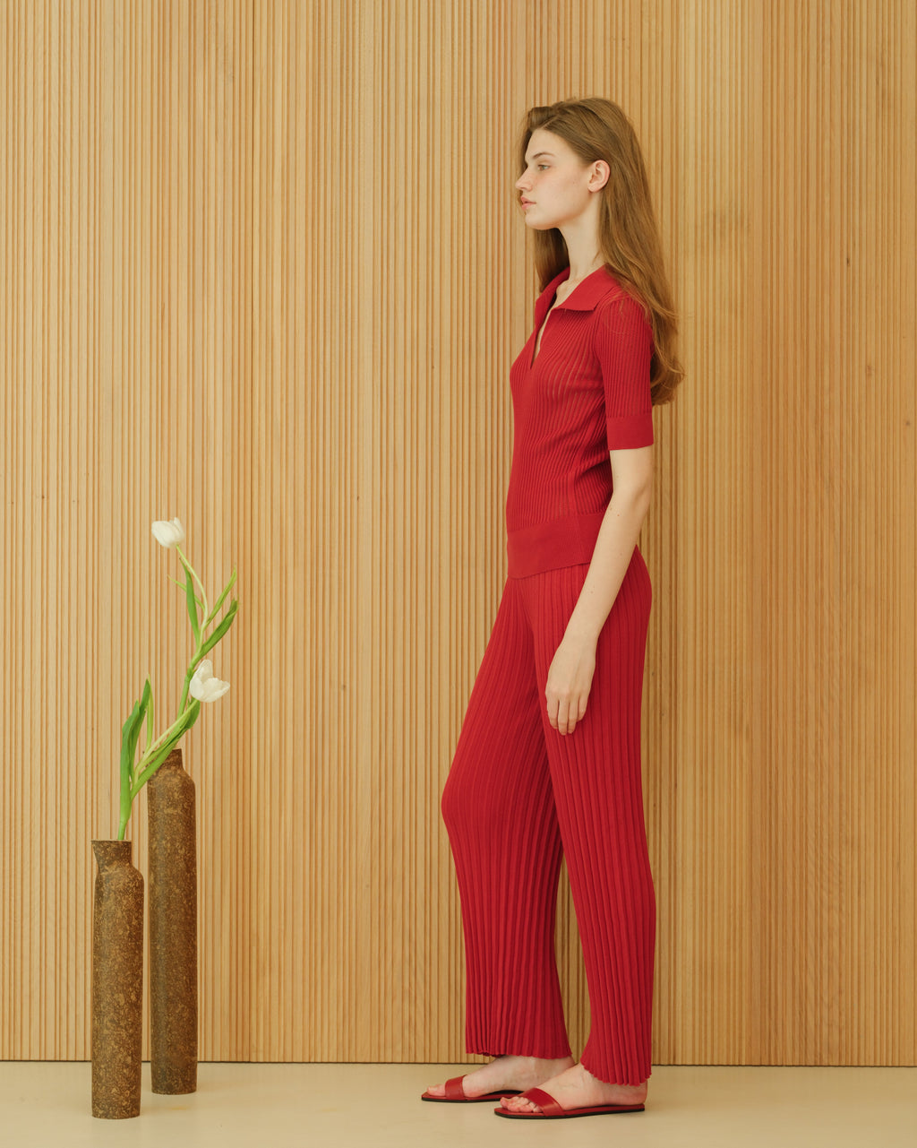 Fine Cotton Plissé Pants (3D-Knit)