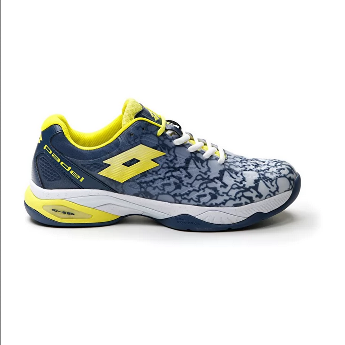Lotto Scarpa da Padel da uomo Superrapida 200 III 217299 9FS all white-acid yellow-dark denim