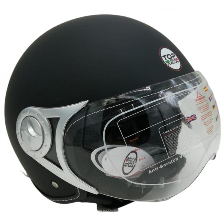 CASCO JET SIRIO MATT MOTO SCOOTER OMOLOGATO ECE VISIERA REMOVIBILE (NERO tg.XL)