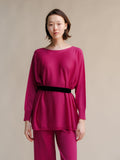 Extra Fine Merino Wool Boat Neck Oversized Sweater (3D-Knit)