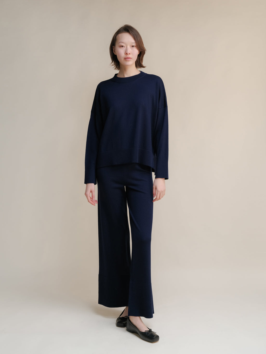 Extra Fine Merino Wool Oversized Crewneck Sweater 