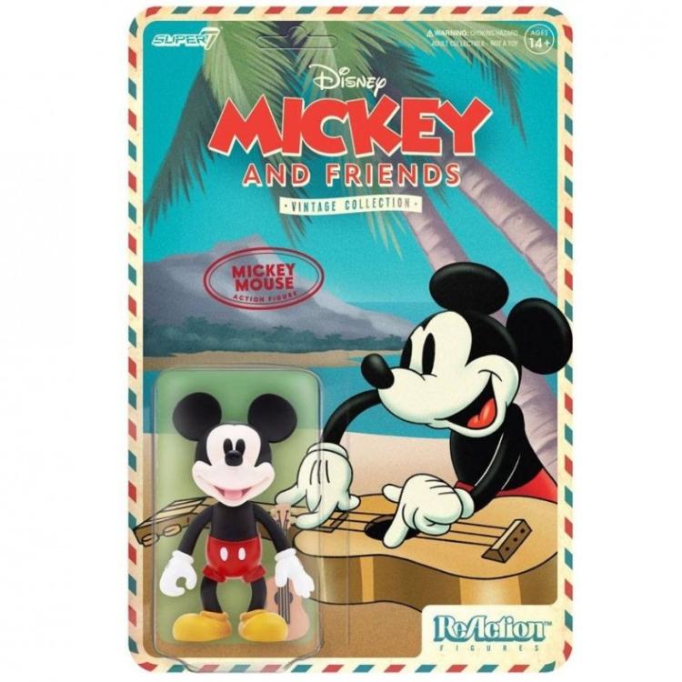 Super7 Disney Mickey & Friends "Topolino" Alle Hawaii Action Reaction Figure 9Cm