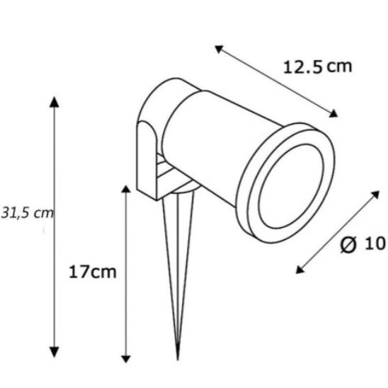 Faretto Giardino Picchetto Parete Esterno Segnapassi Orientabile Led Gu10 Grigio