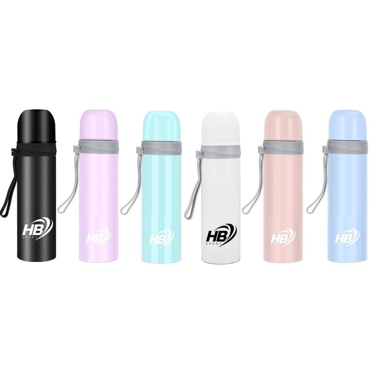 Hb Thermos Acciaio Inox 500Ml Bottiglia Termica (12/24H) Tappo A Scatto | Rosa