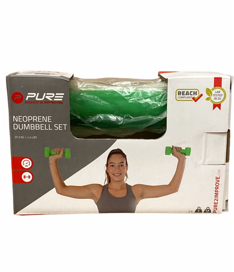 Pure 2Improve Manubri Neoprene 2x2kg 2P2I201400 - Set Verde