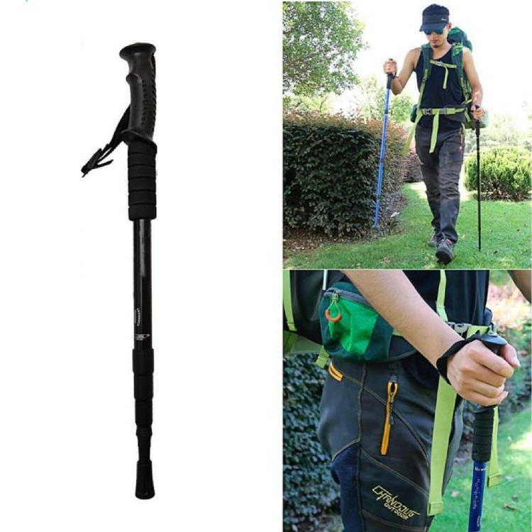BASTONE DA TREKKING METALLO TELESCOPICO REGOLABILE ESCURSIONI PASSEGGIO ARGENTO