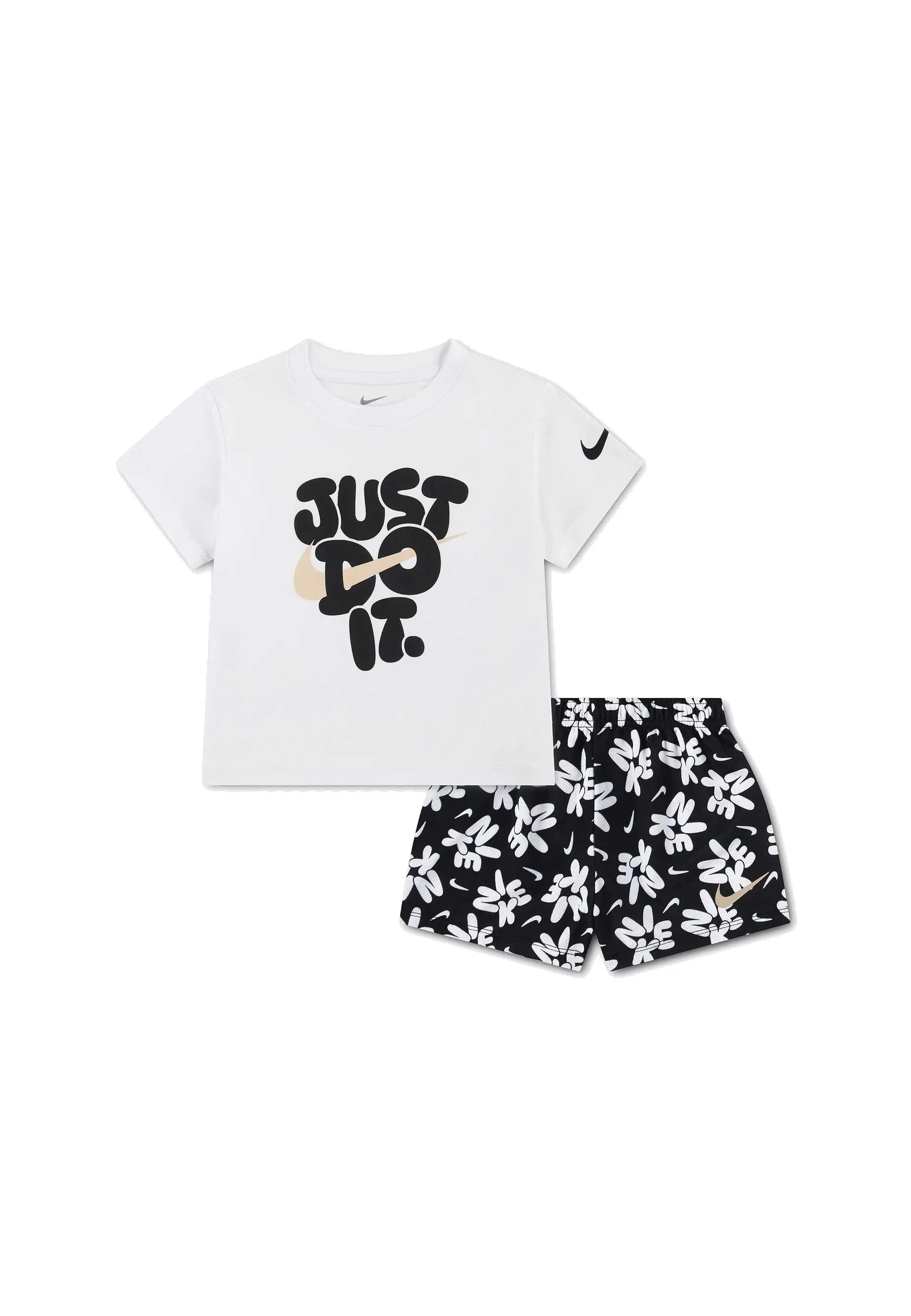 Nike Completino Bambina Bianco Nero Maxi Stampa - 36N914-023