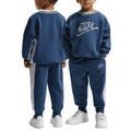 Nike tuta girocollo in cotone garzato da bambino 86N697-C54 blu