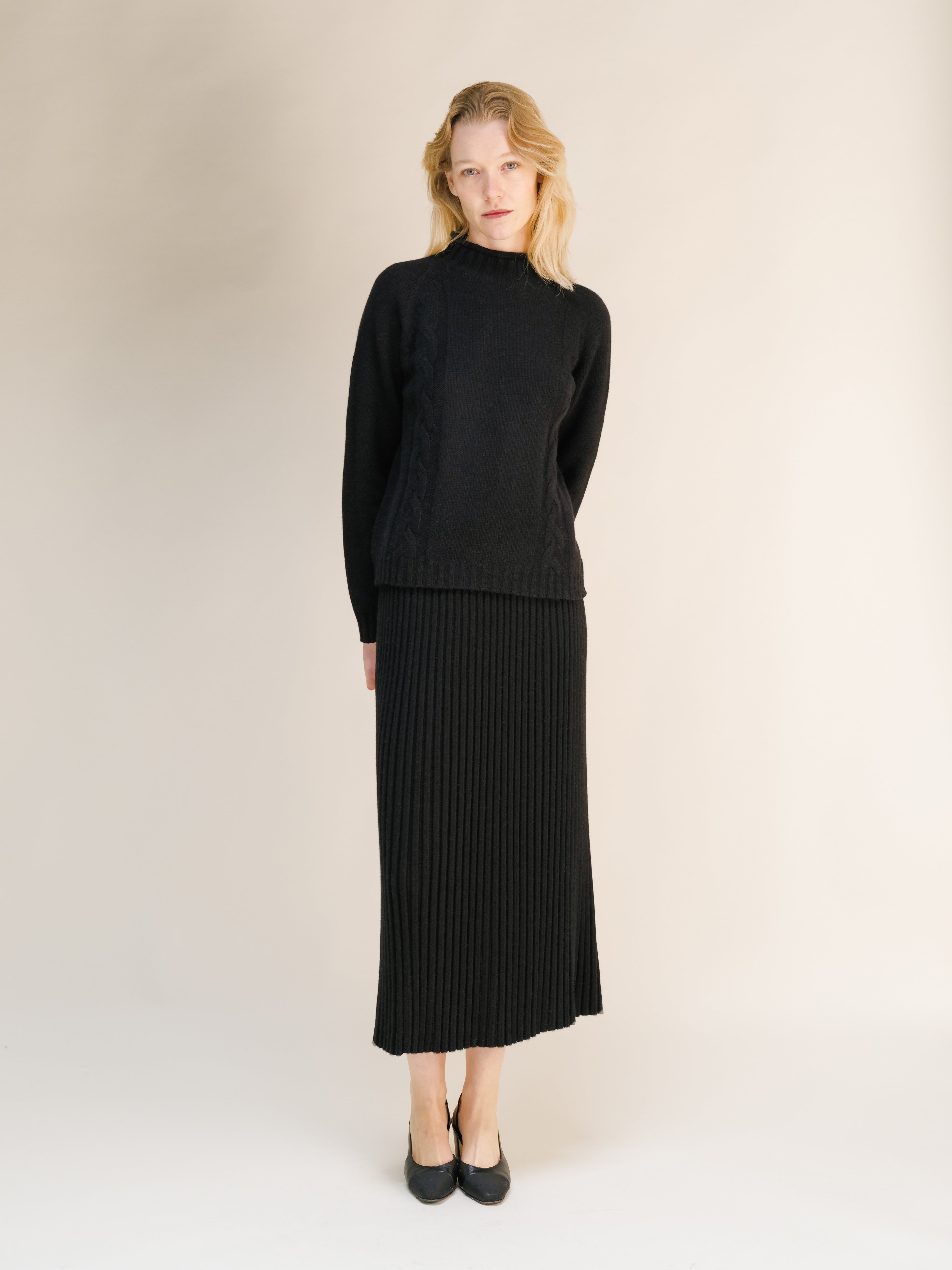Cashmere Mix Cable "Ricciolo" Sweater (3D-Knit)