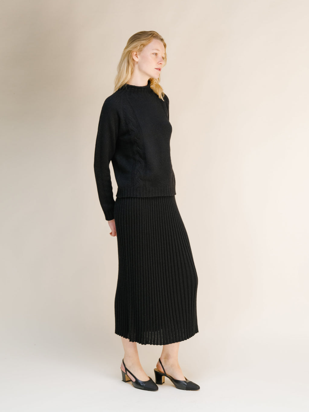 Cashmere Mix Cable "Ricciolo" Sweater (3D-Knit)