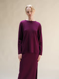 Cashmere Mix Crewneck with Curl Detail(3D-Knit)